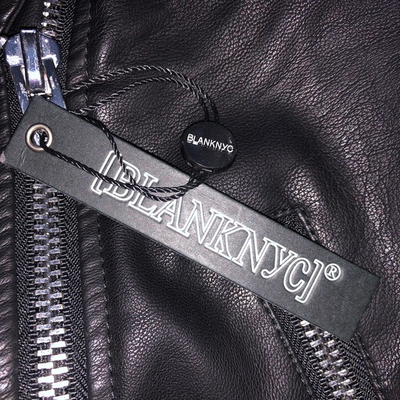 BLANK NYC Womens Faux Leather Vegan Moto Asymmetrical Black Jacket Sz XS NWT - Picture 6 of 7